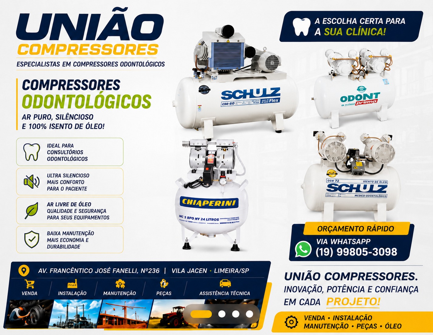 União Compressores - compressores odontológicos com orçamento rápido pelo WhatsApp