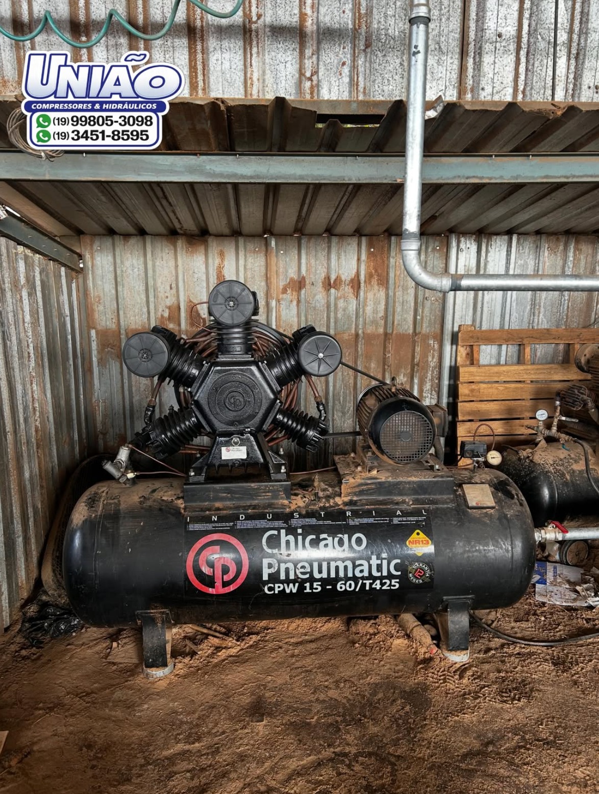 Foto real 27 de equipamento atendido pela União Compressores